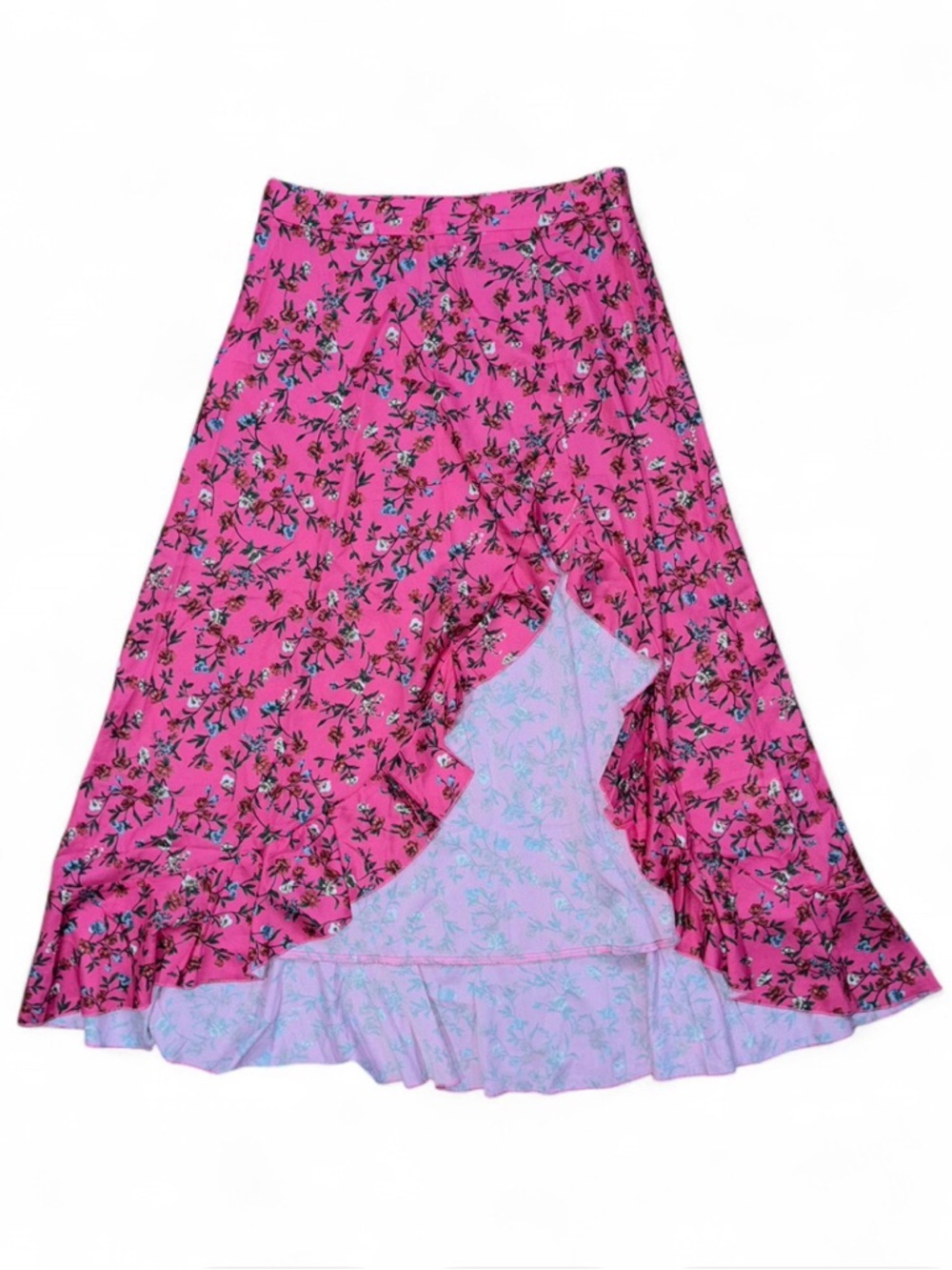 SHEIN Floral Pink High Low Skirt - Picture 1 of 2